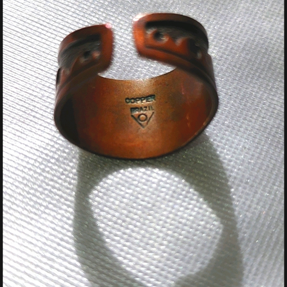 Brazil copper wave cuff ring adjustable large - Picture 2 of 11